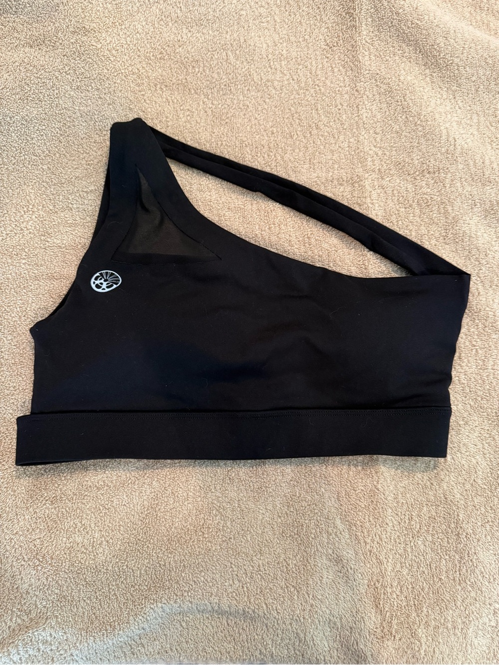 Purvelo Asymmetric One-Shoulder Black Sports Bra